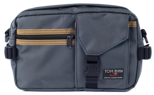 The LGD in Nebulous Grey/Coyote/Island. Front view of the bag.